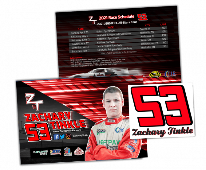 Бесплатные наклейки и открытки от автогонщика Zachary Tinkle Петропавловск - изображение 1